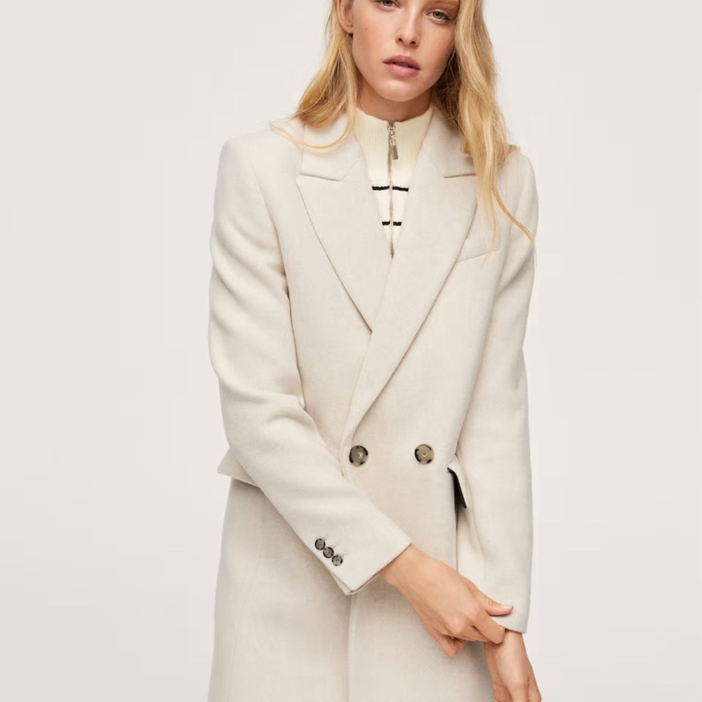 Mango double breasted wool coat